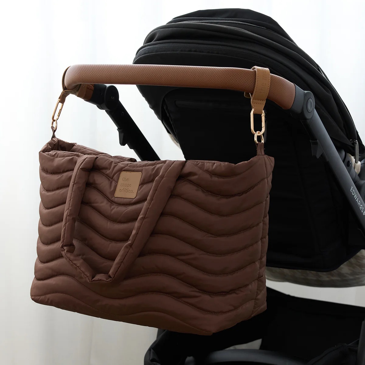 Espresso Wave Quilted Baby Bag