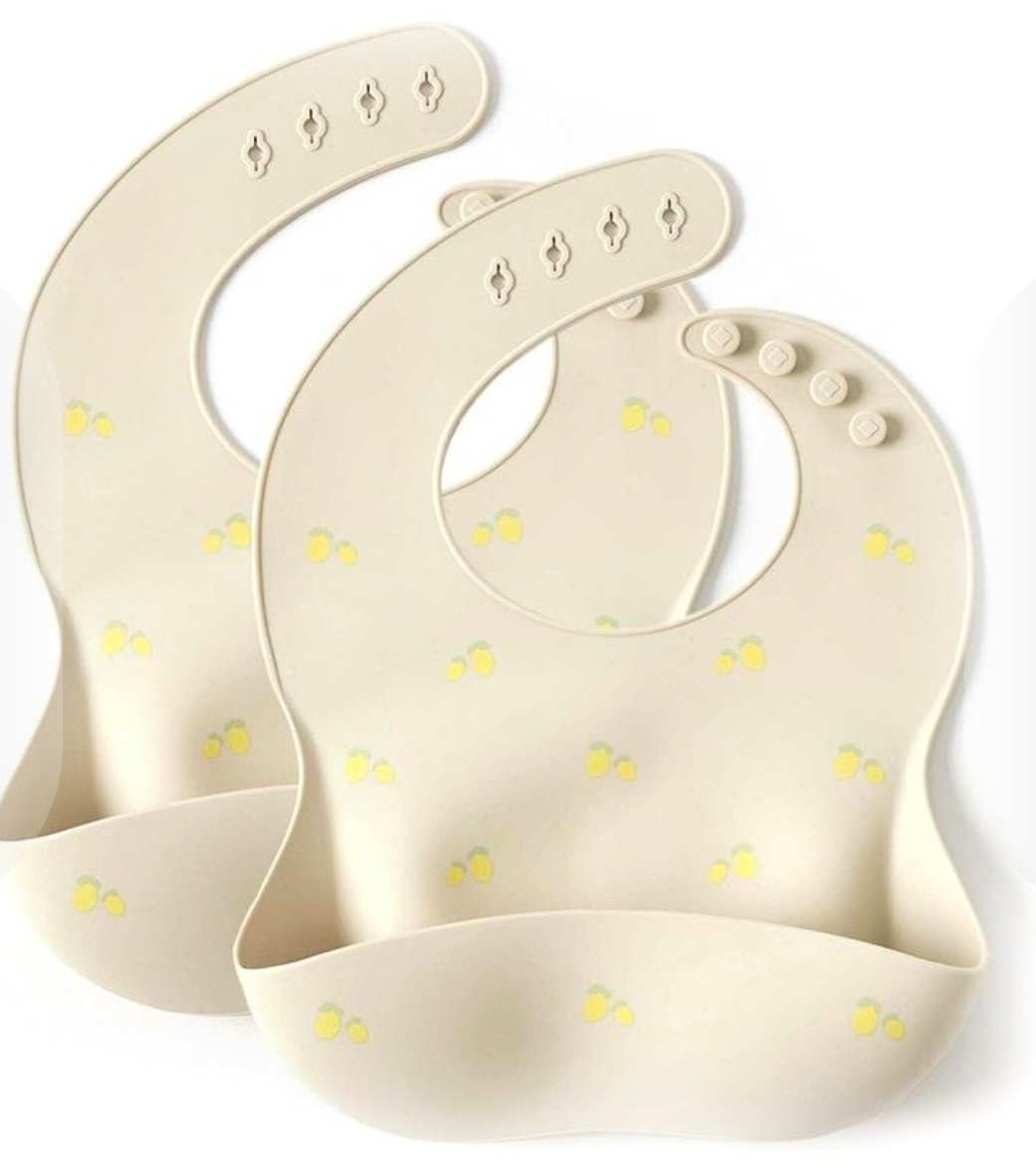 Big W - 2pc Nordic Kids Unisex Lemon Portable Silicone Bibs Baby/Infant Set