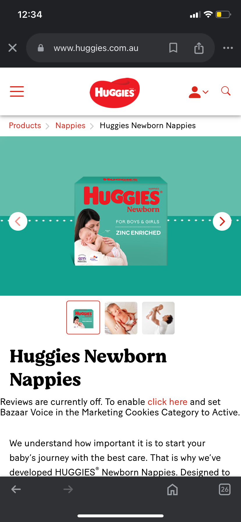 Huggies nappies