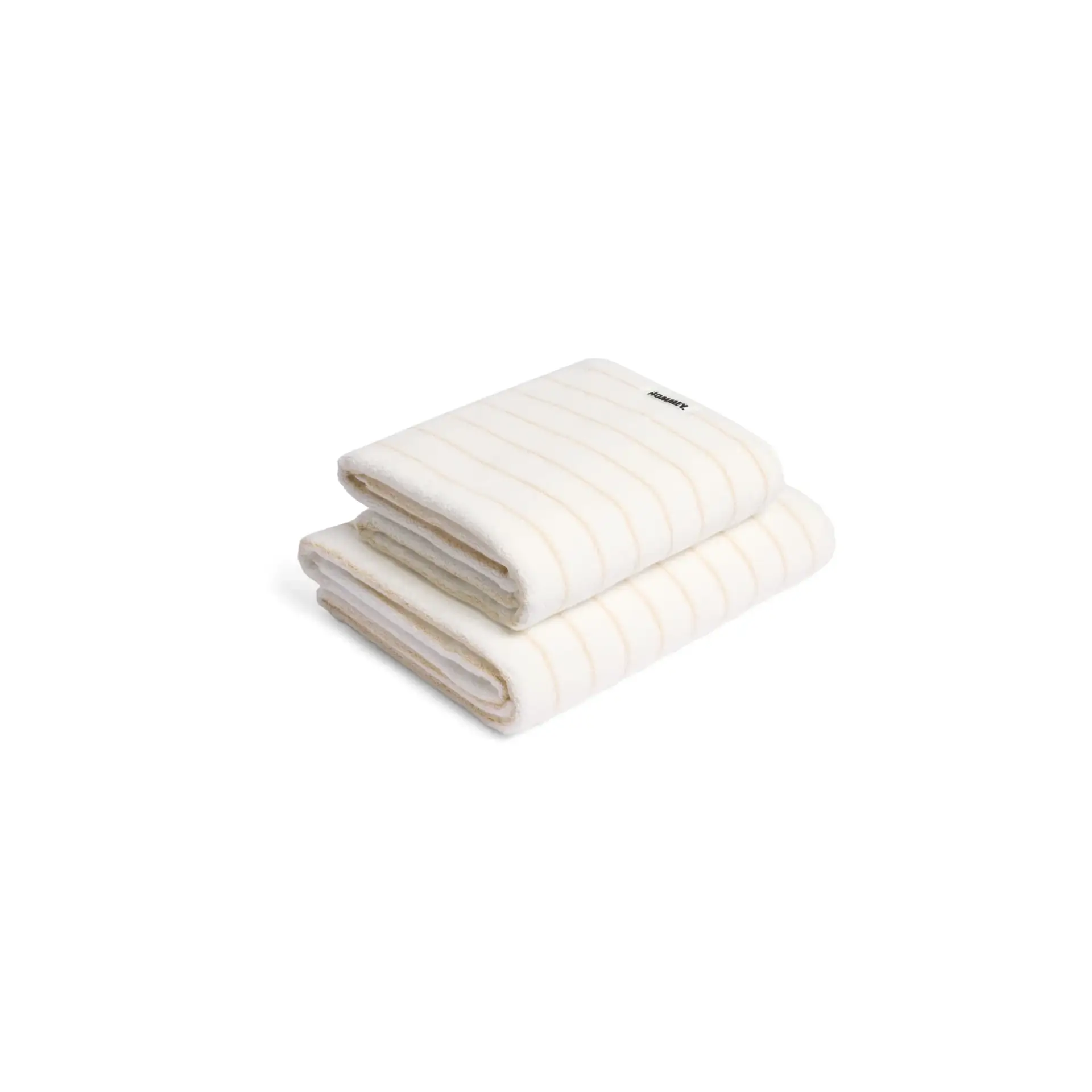 Hommey Towel 2 pack - Biscuit Pinstripe