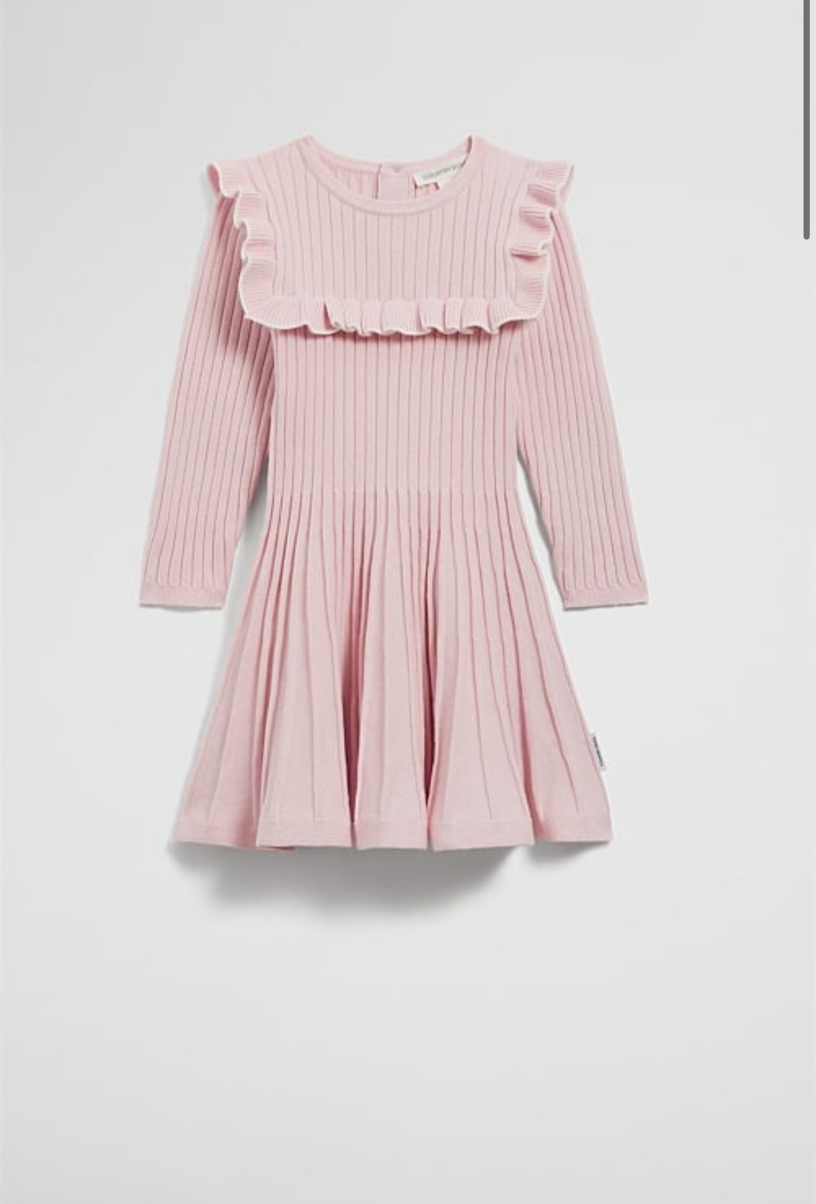 Organically Grown Cotton Blend Frill Knit Dress