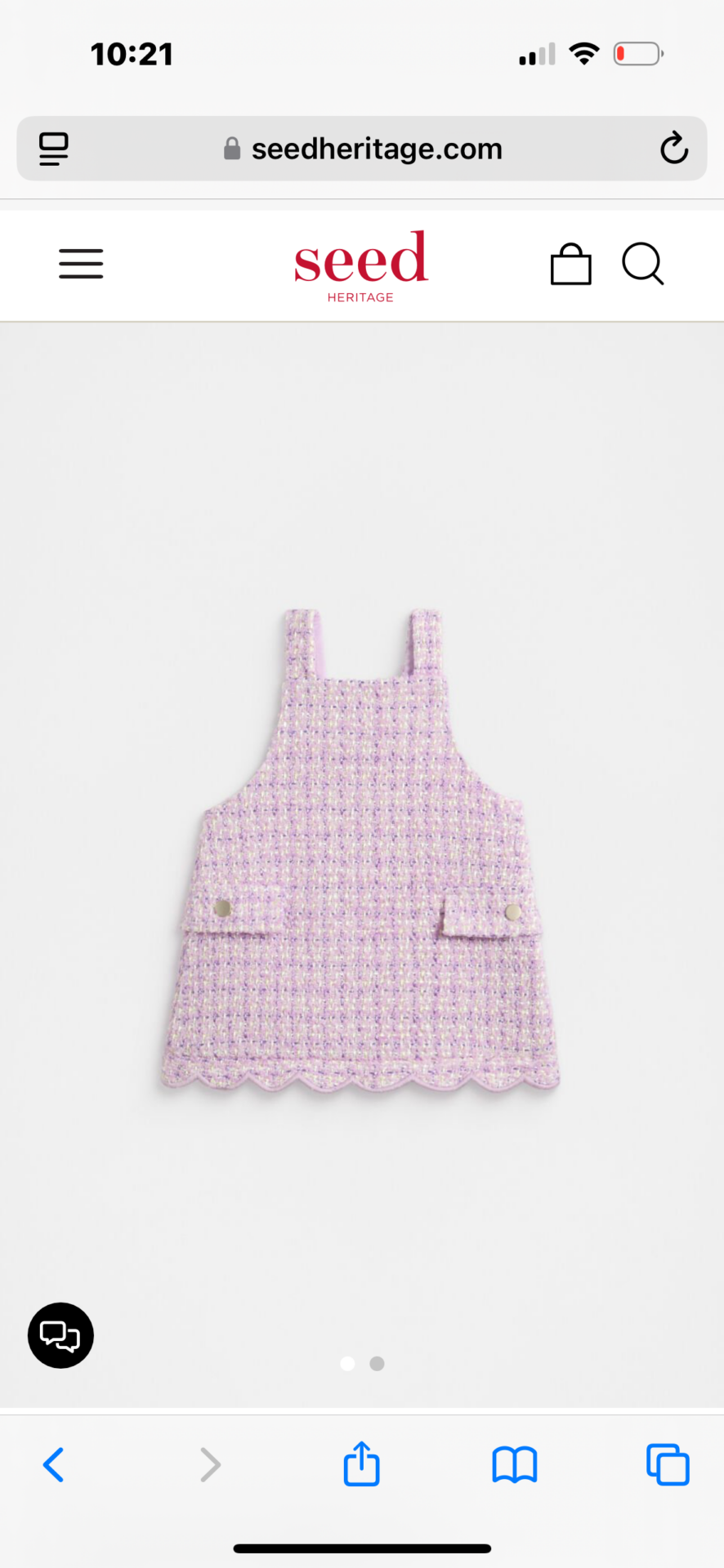 Scallop Tweed Pinafore