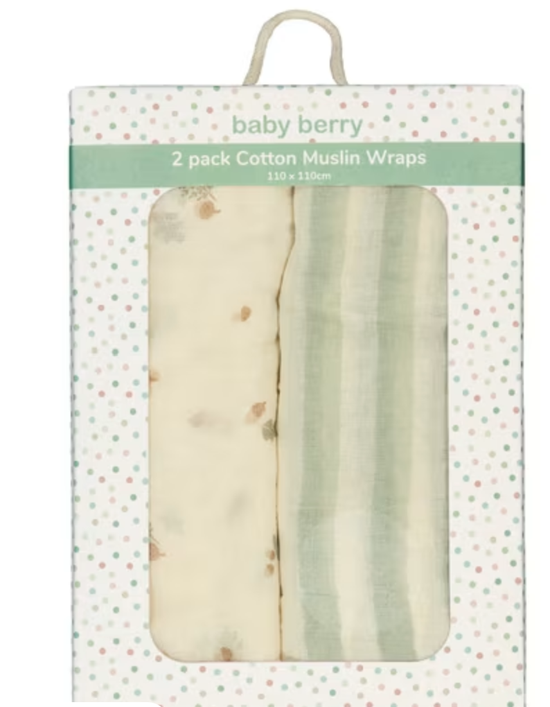 2Pk 100 Cotton Muslin Wraps