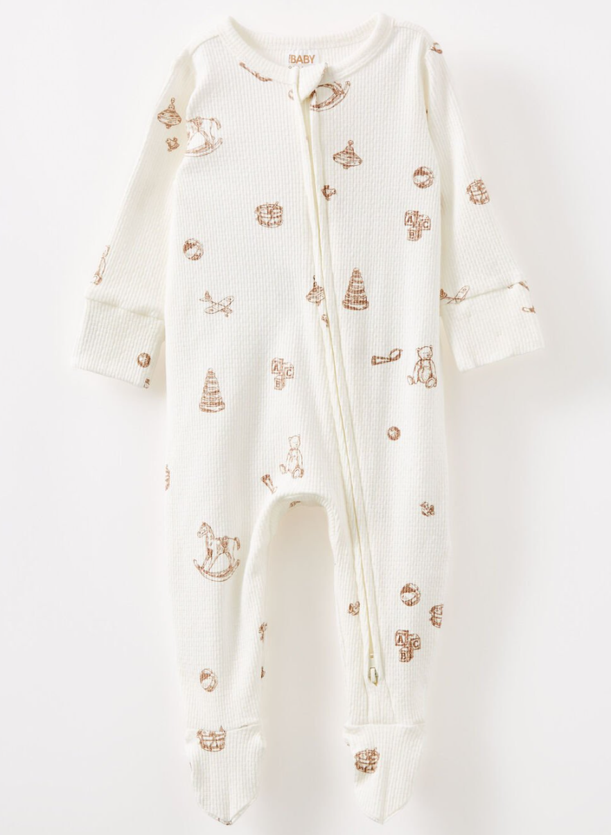 Organic Pointelle Zip Romper