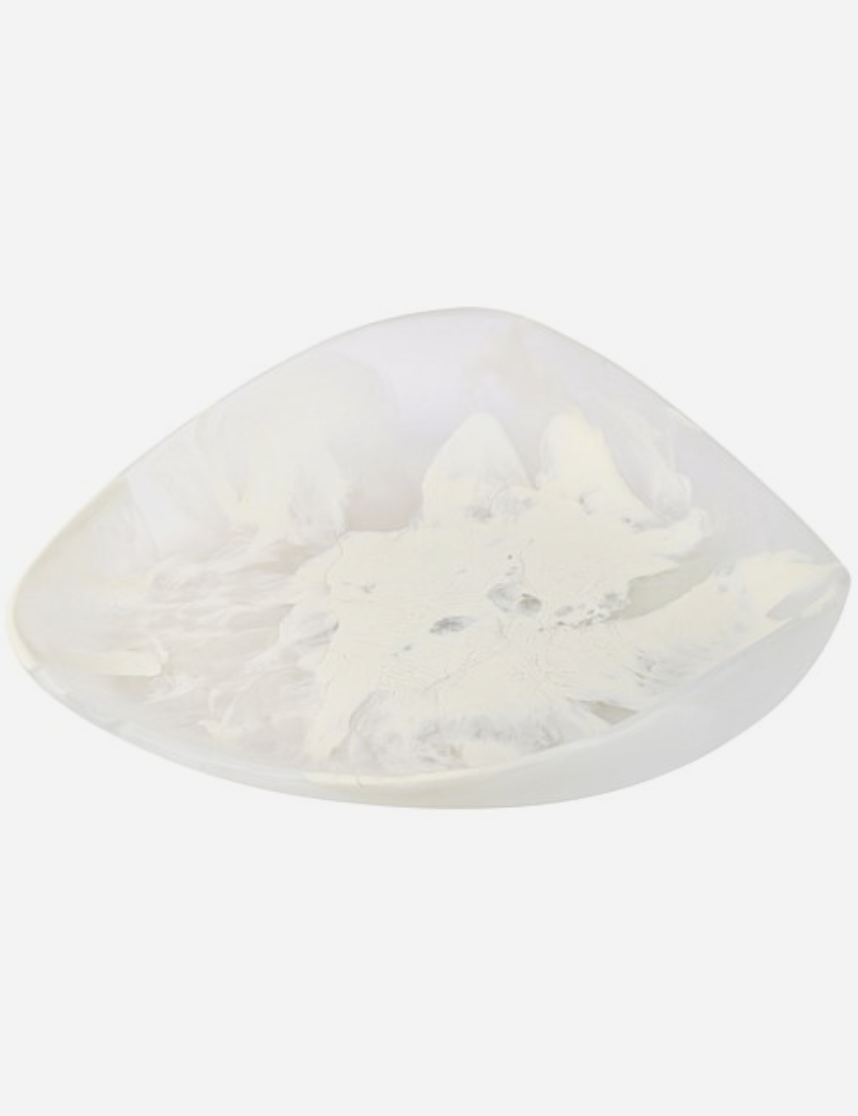 Dinosaur Designs Large Leaf Bowl in Chalk Swirl