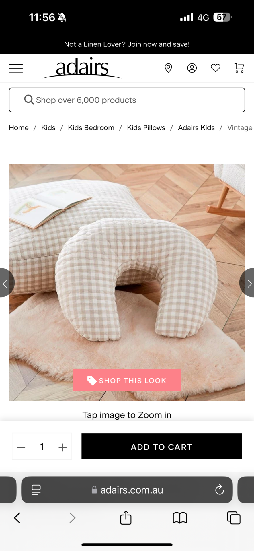 Adairs nursing pillow