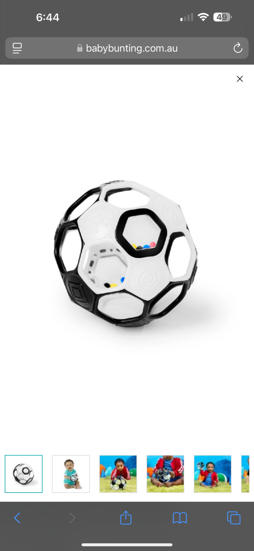 Black and white football rattle