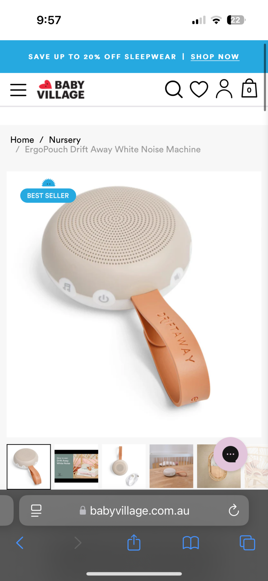 ErgoPouch Drift Away White Noise Machine