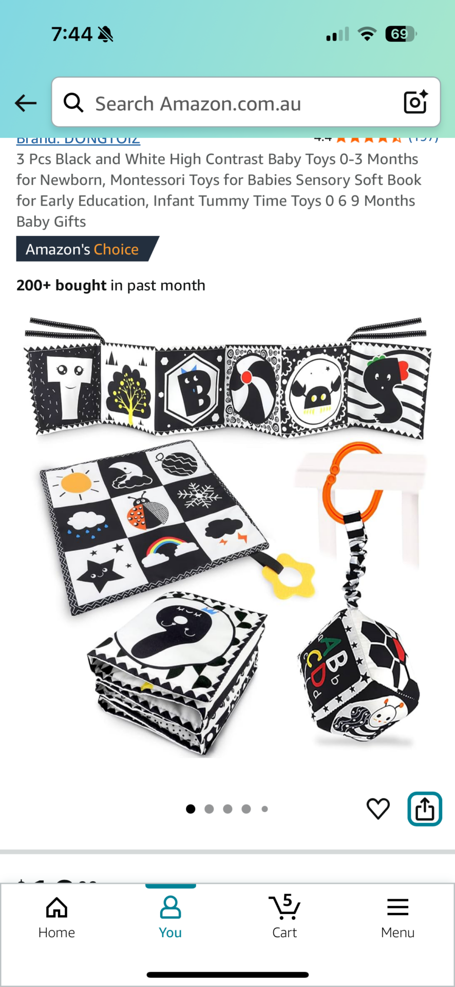 3 Pcs Black and White High Contrast Baby Toys 0-3 Months for Newborn, Montessori Toys for Babies