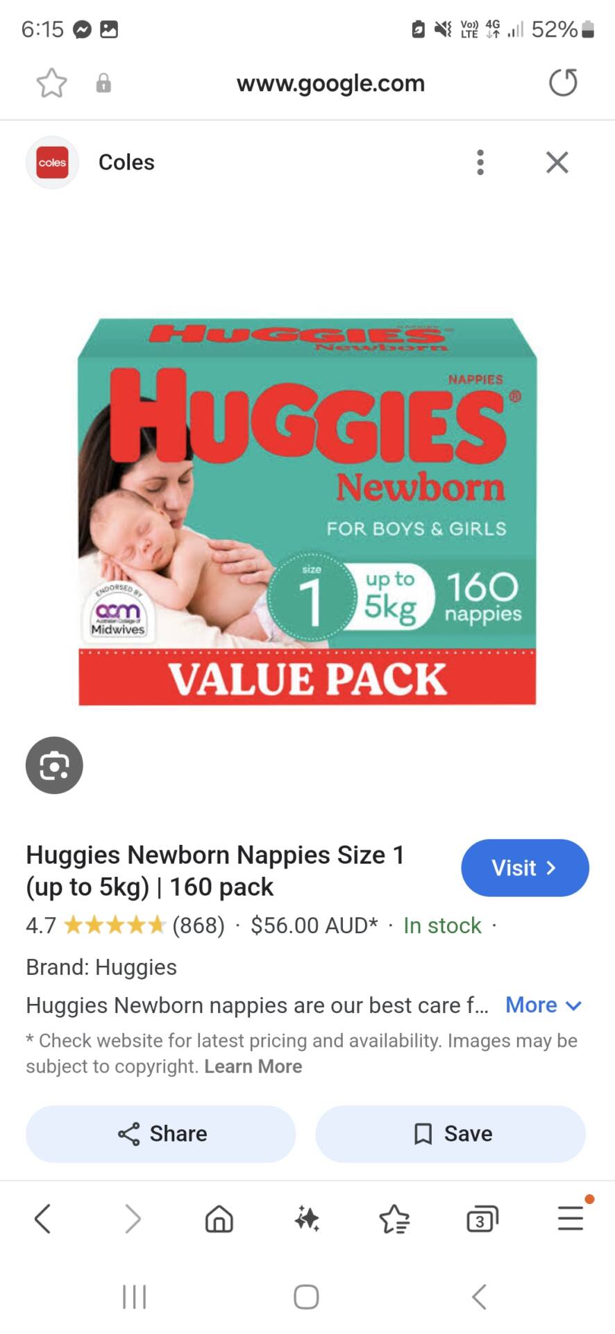 Huggies nappies