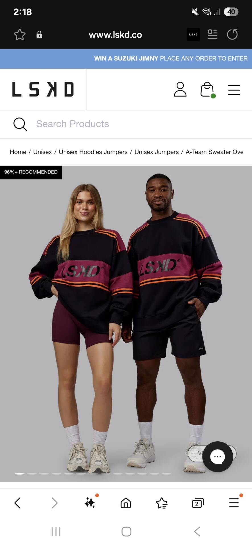 LSKD A team sweater - black plum cherry 2XS