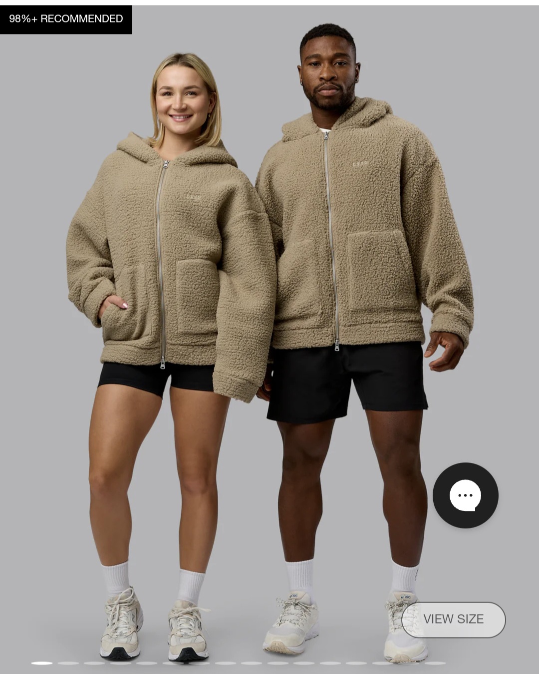 LSKD Sherpa Oversized Jacket - Greige - 2XS