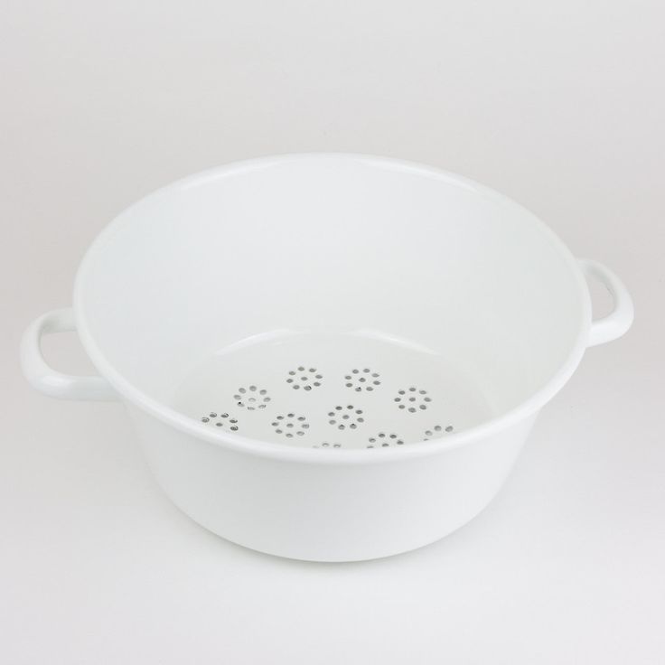 Large White Enamel Colander