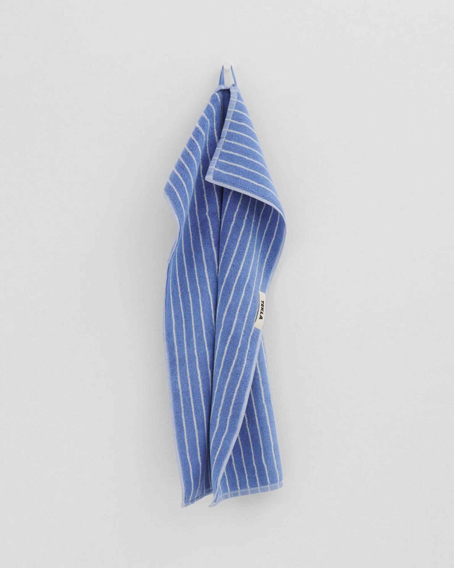 Set of Two Bath Towels, Clear Blue Stripes