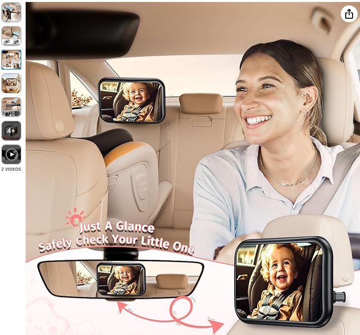 Mirror back baby car
