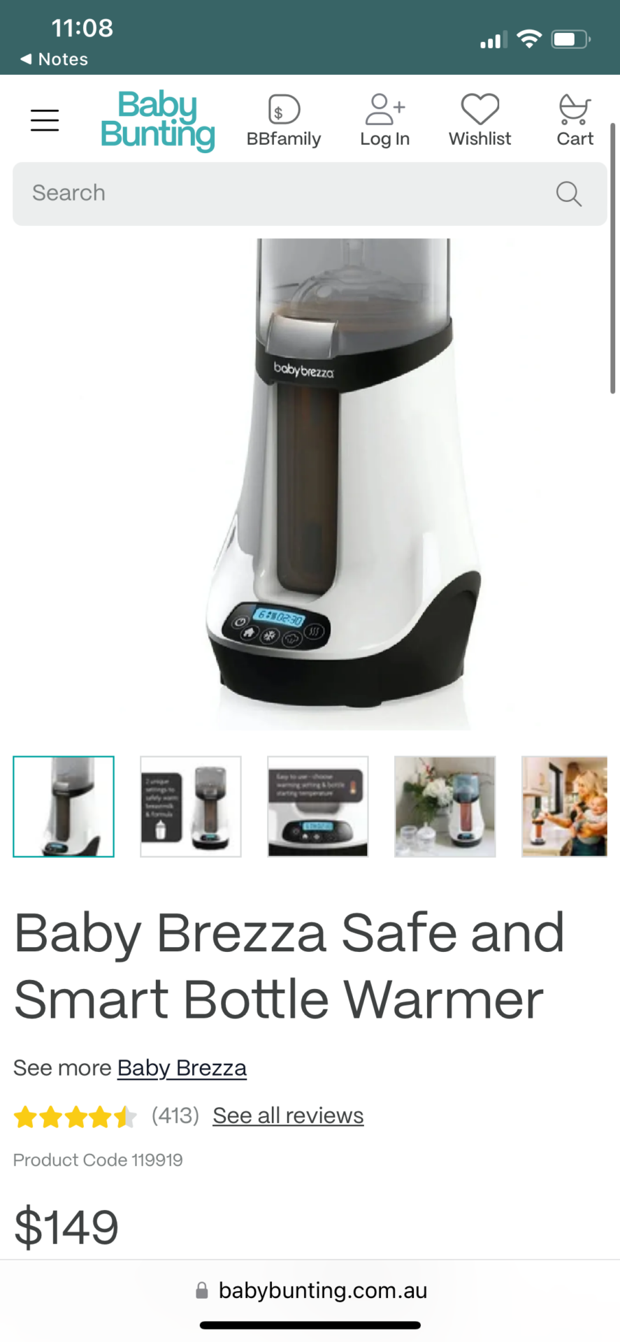Baby Brezza Safe and Smart bottle warmer