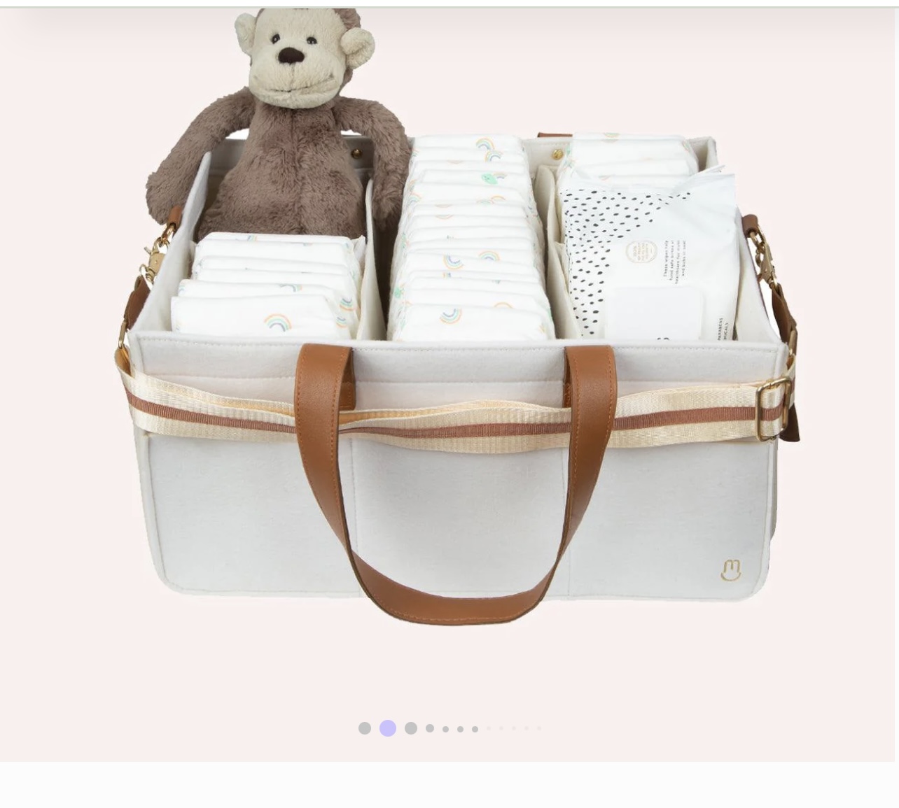 Bunnie nappie caddy (cream)