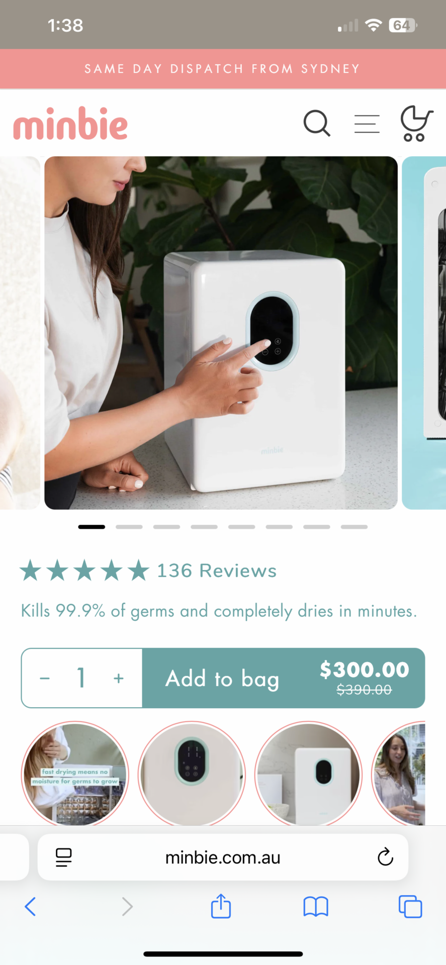 Minbie steriliser