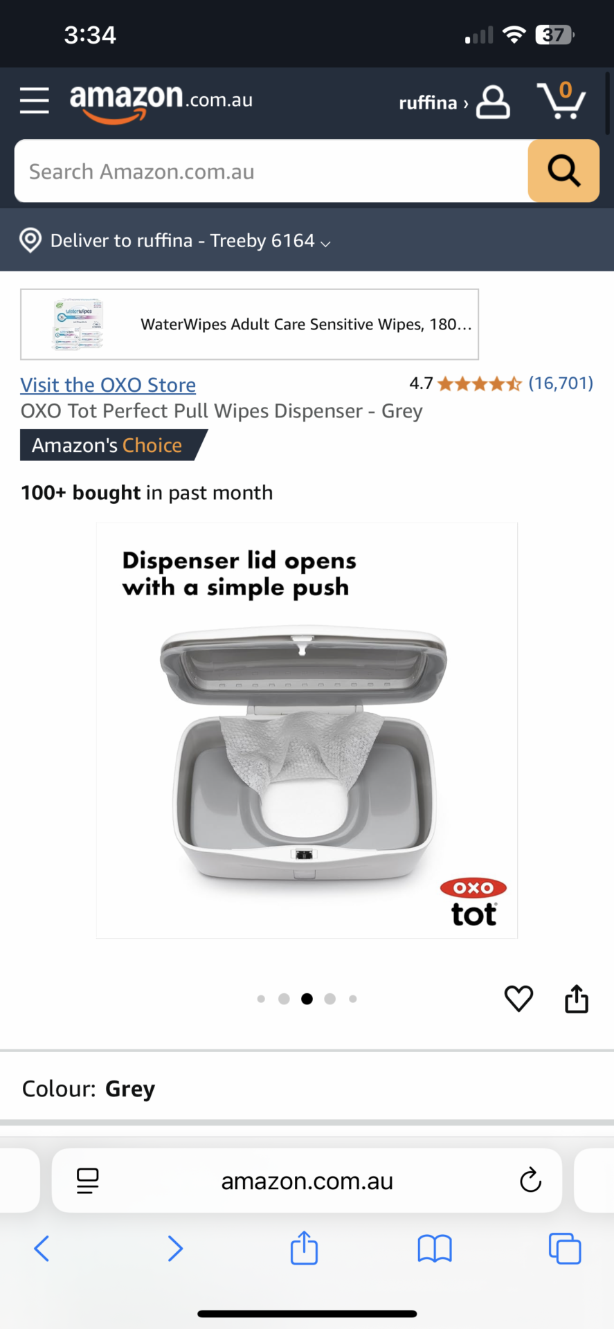 OXO Tot Perfect Pull Wipes Dispenser - Grey