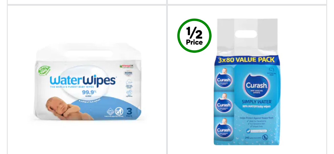 Water wipes