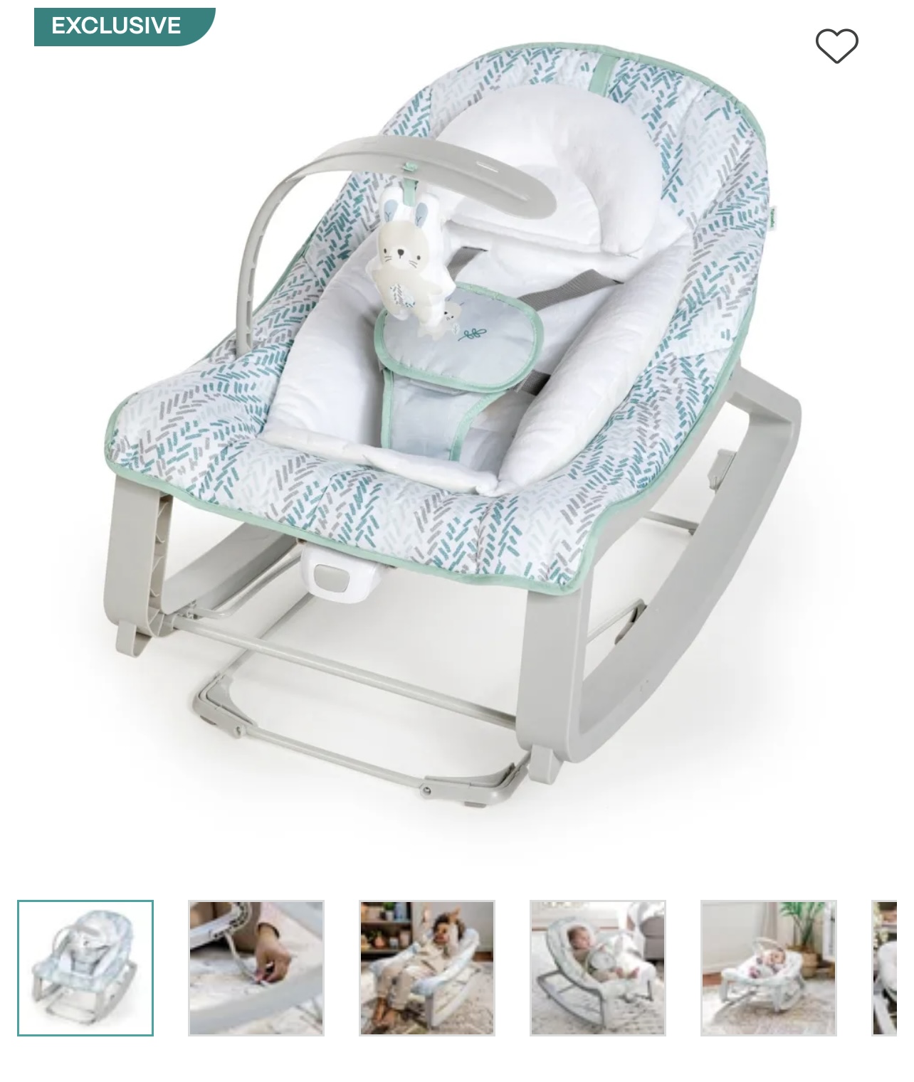 Ingenuity Keep Cozy 3-in-1 Grow with Me Bounce & Rock Seat - Spruce