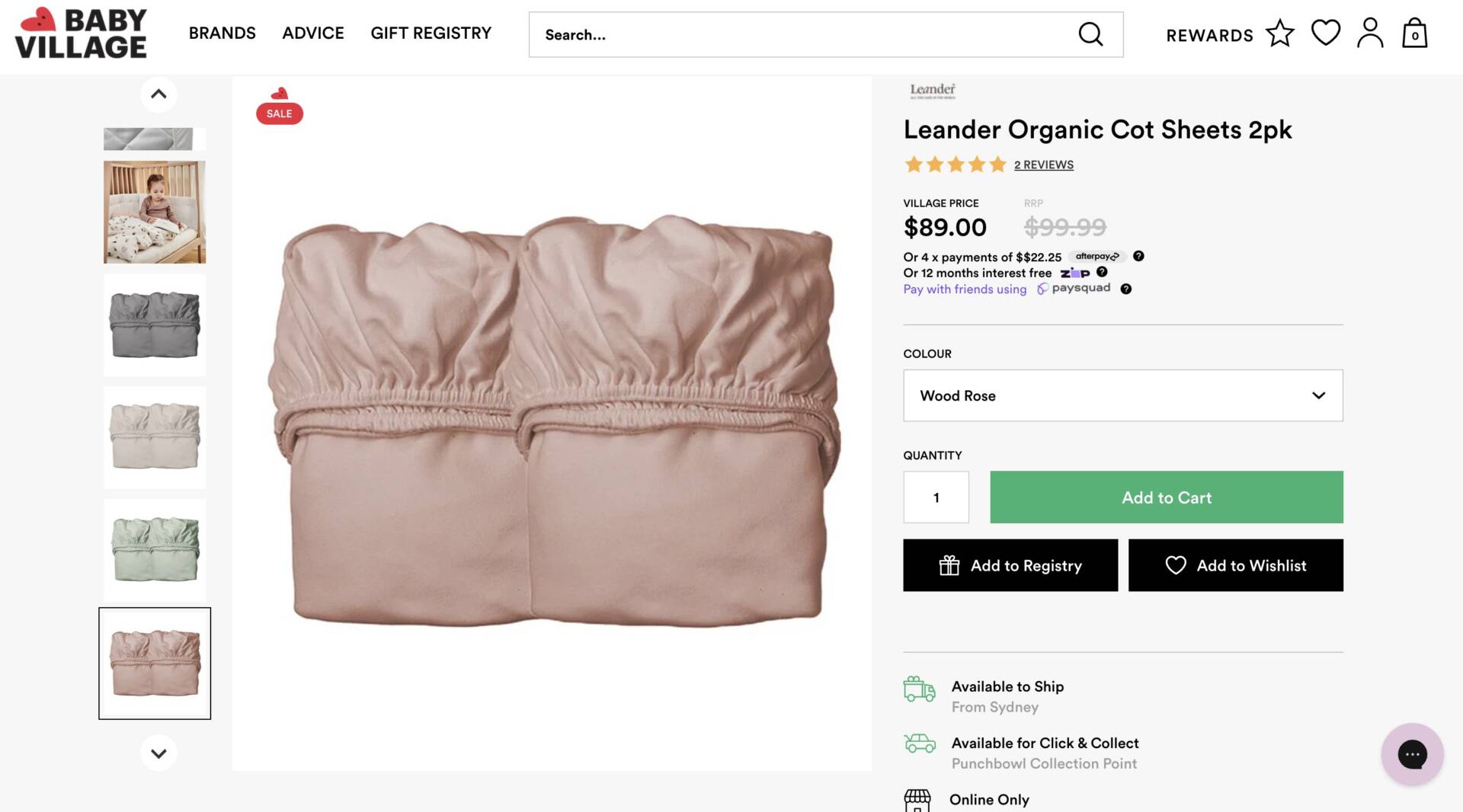 Leander Organic Cot Sheets 2pk