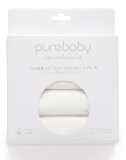 4 Pack Towelling Face Washers