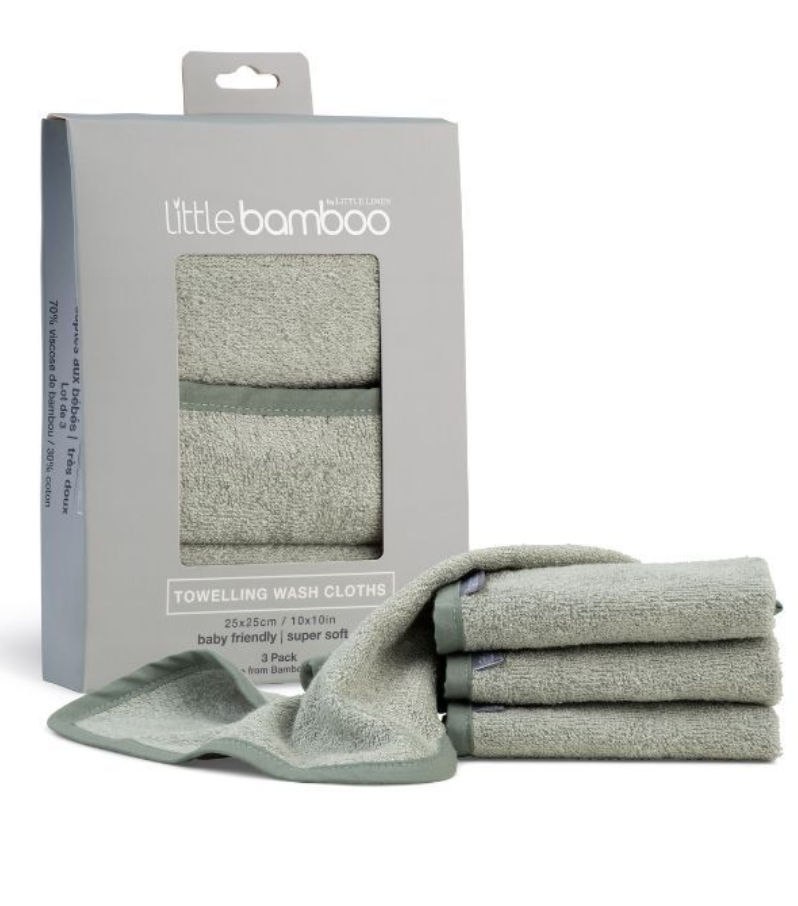 Bamboo Towelling Washers 3pk