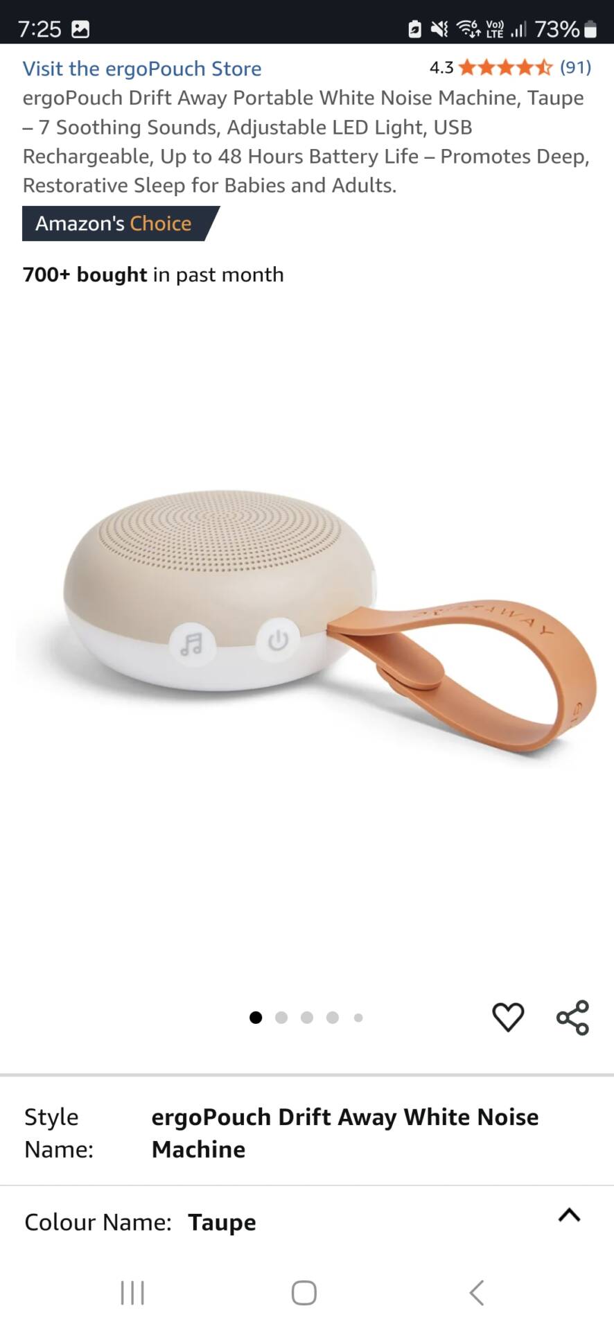 Portable white noise machine
