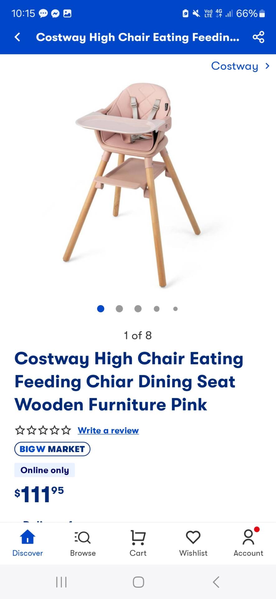 Pink cost way high chair