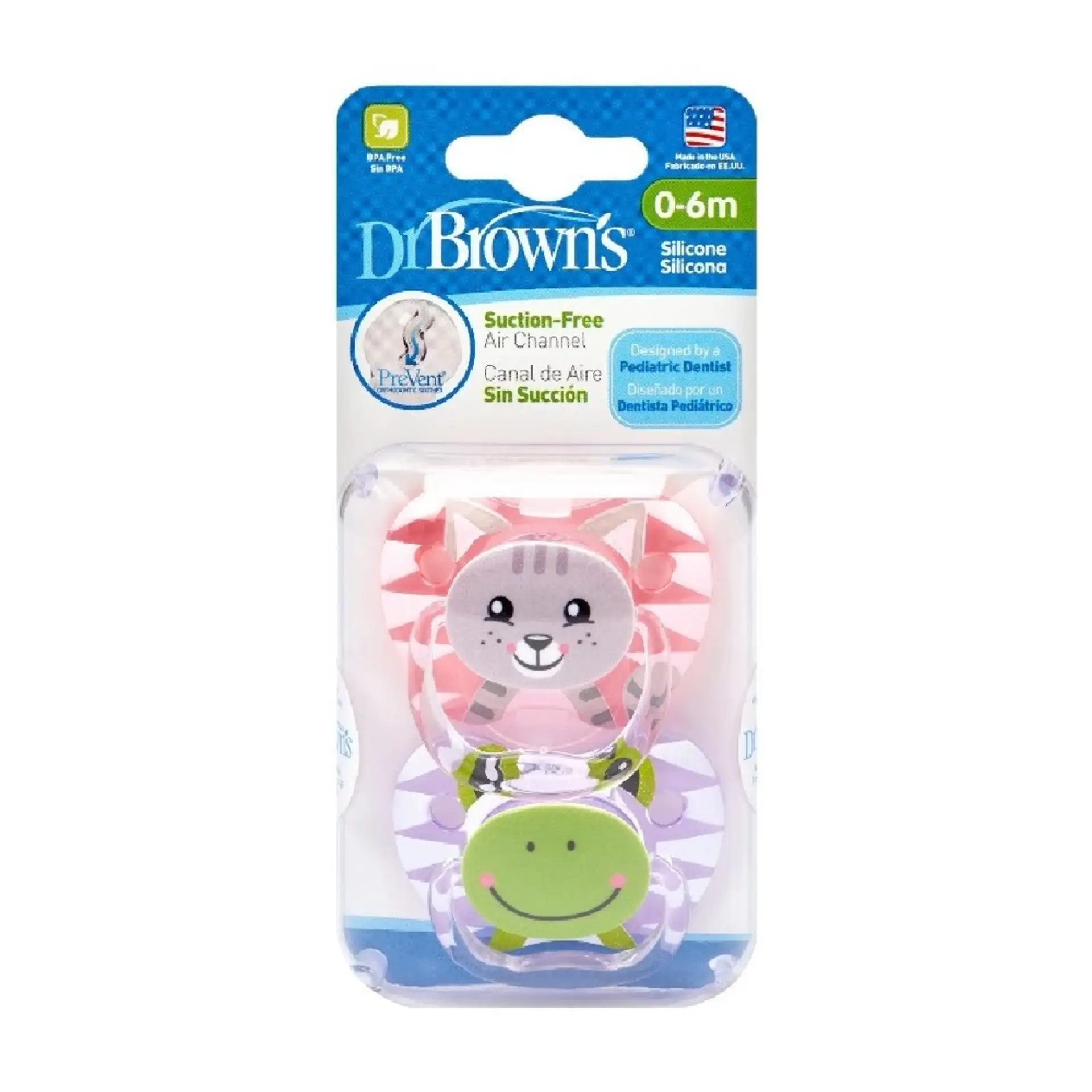 Dr Browns Prevent Printed Soother Stage 1 Girl 2 Pack $13.59