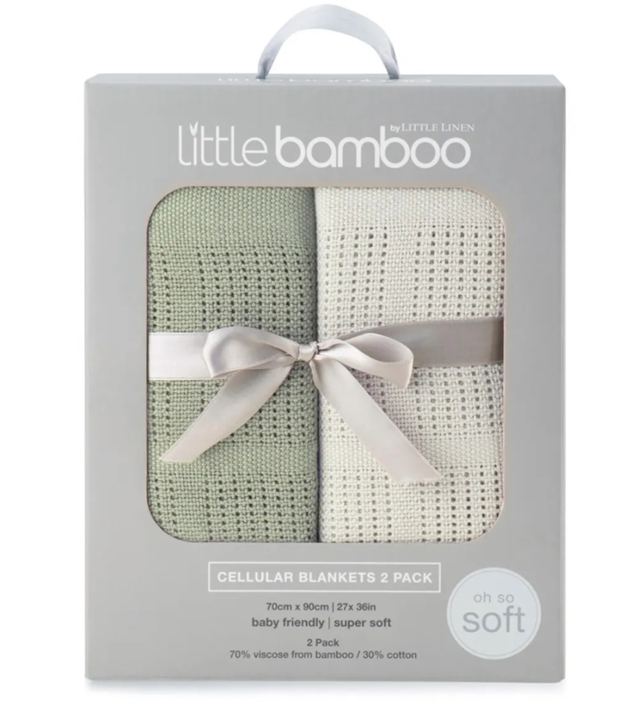 Little Bamboo 2 Pack Cellular Blanket Bayleaf