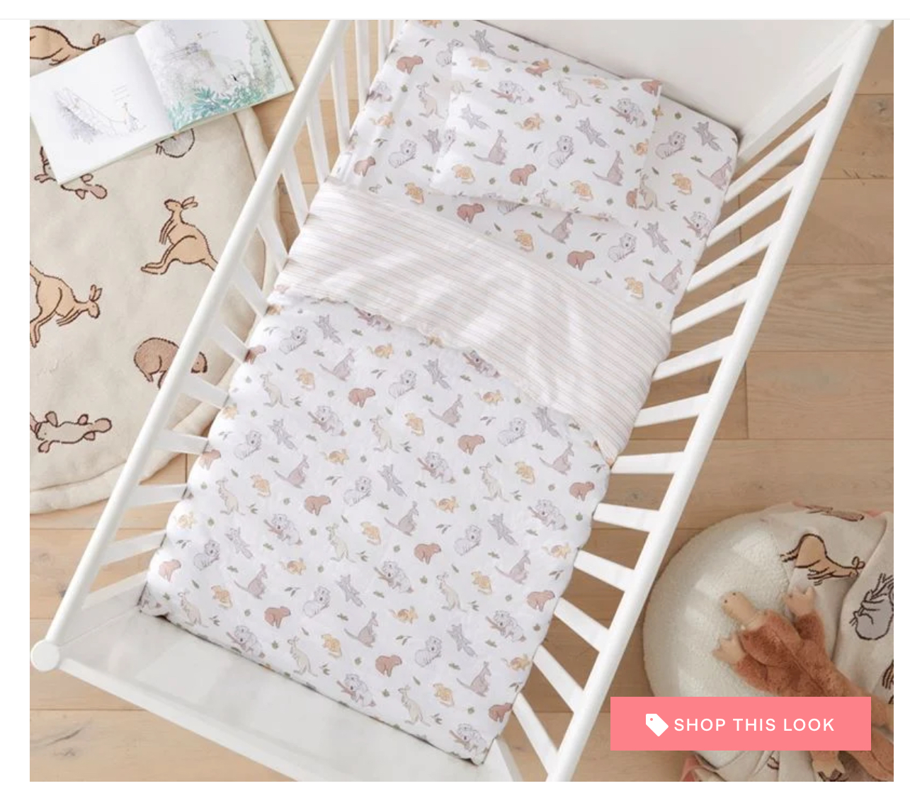 Little Animals Of Oz Cot Quilted Quilt Cover Set