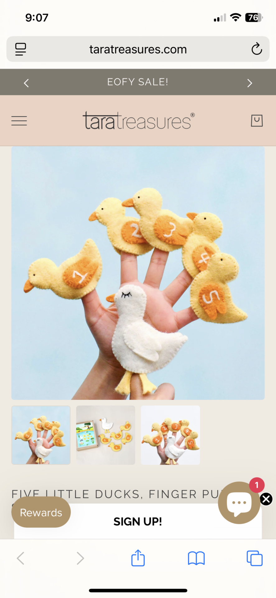 5 little ducks finger puppets