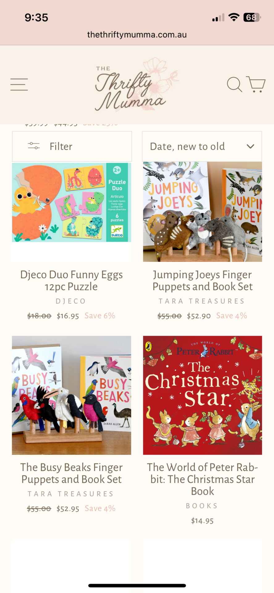 Book and finger puppet set