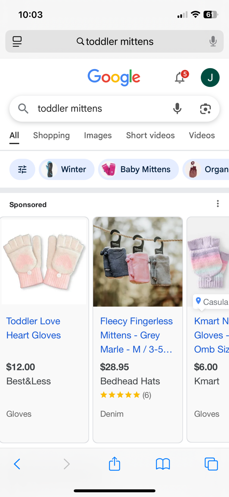 Toddler gloves