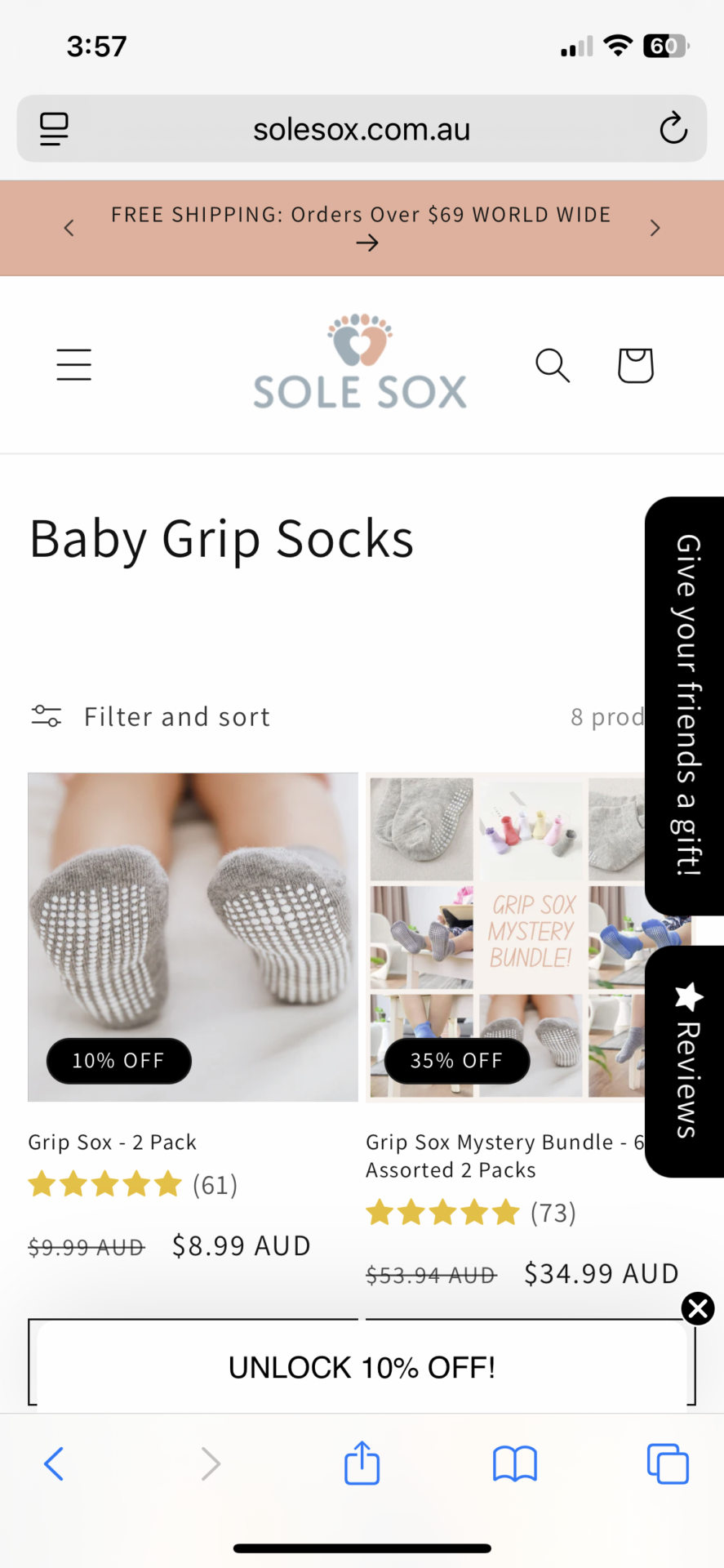 Baby grip socks