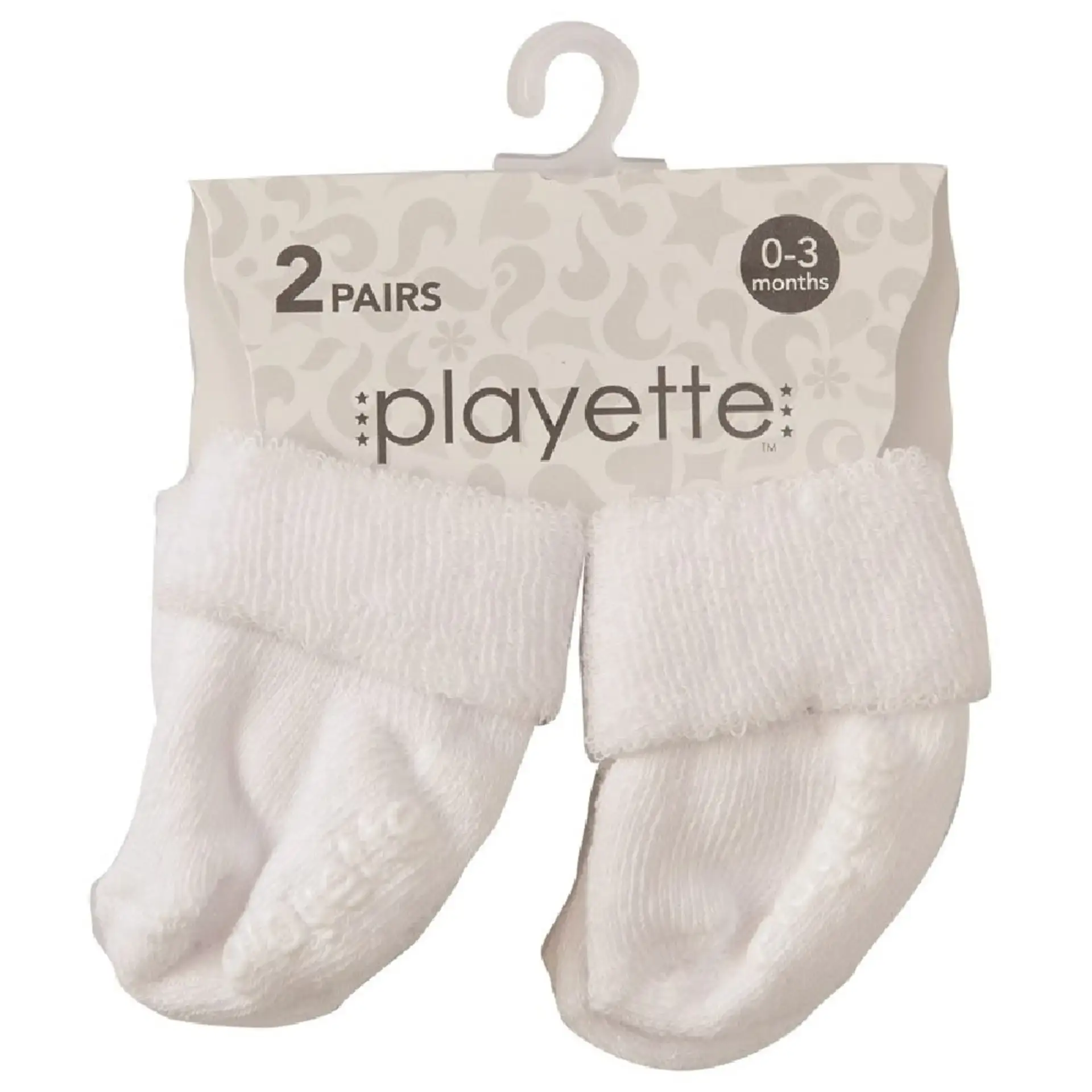 Playette 2 Pack Bootie Newborn White Size 0-3 Months $4.50