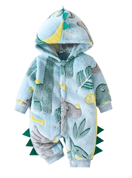 DINOSAUR Plush Hoody Jumpsuit 6-9 months