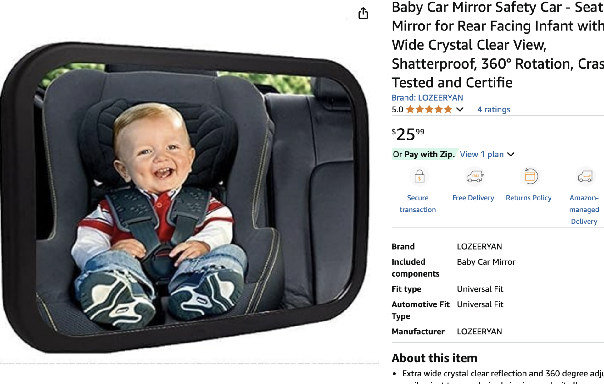 Baby car mirror
