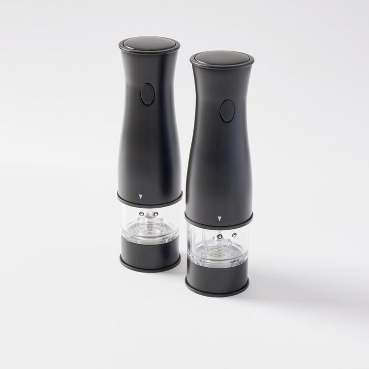 Smith + Nobel Curve Electric Salt And Pepper Grinder Set Matte Black