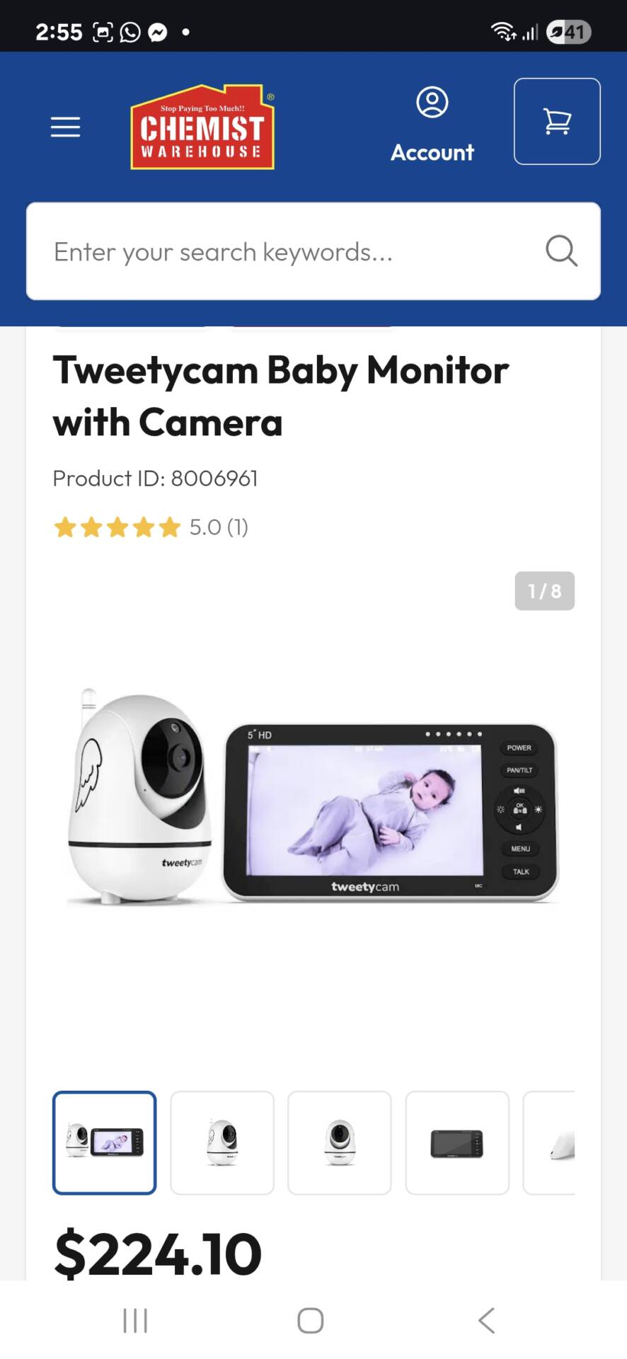 Tweetycam Baby Monitor with Camera, and Flexi Mount