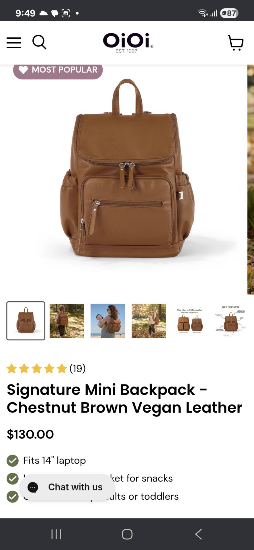 OiOi Signature Mini Nappy Bag