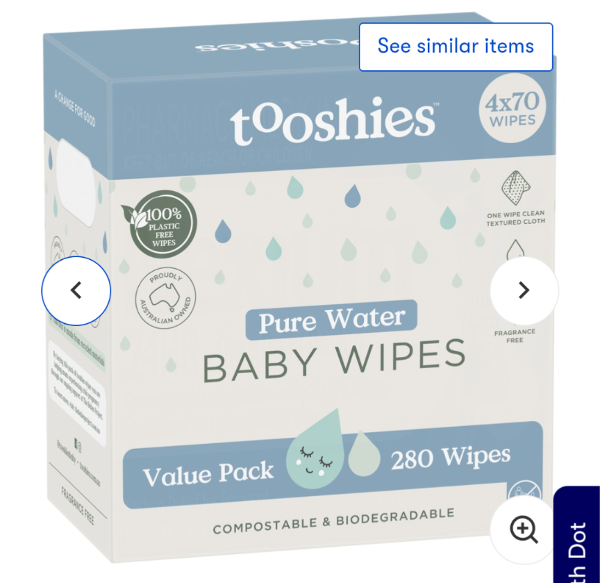 Tooshies | ECO Pure Water Wipes 280 Pack - Fragrance Free