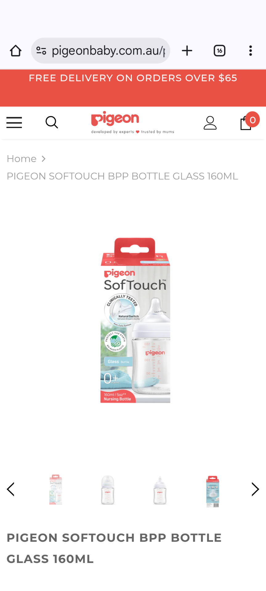 Pigeon | SofTouch III Bottle Glass 160ml