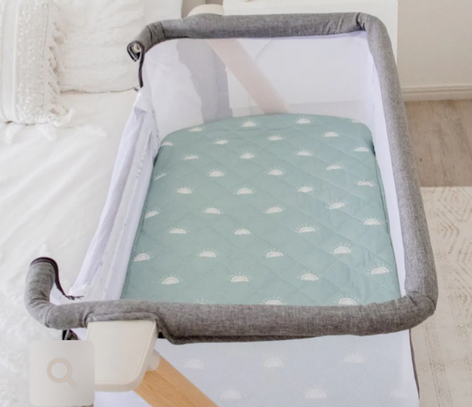 Bambella Designs | Co-Sleeper Fitted Waterproof Sheet | Sage Sunshine