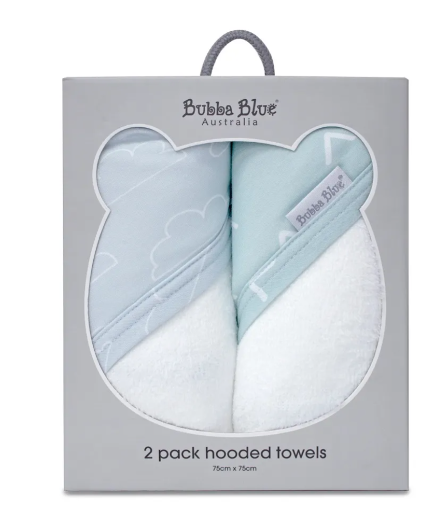 Bubba Blue Nordic 2 Pack Hooded Towel Sky/Mint