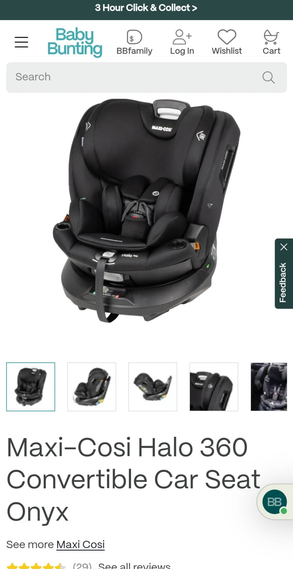 Maxi-Cosi Halo 360 Convertible Car Seat Onyx