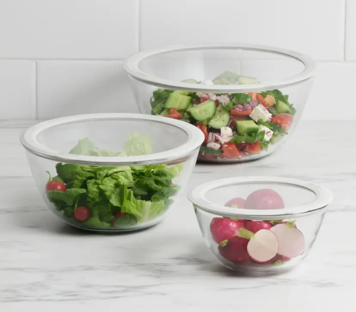 Glass bowls with lids