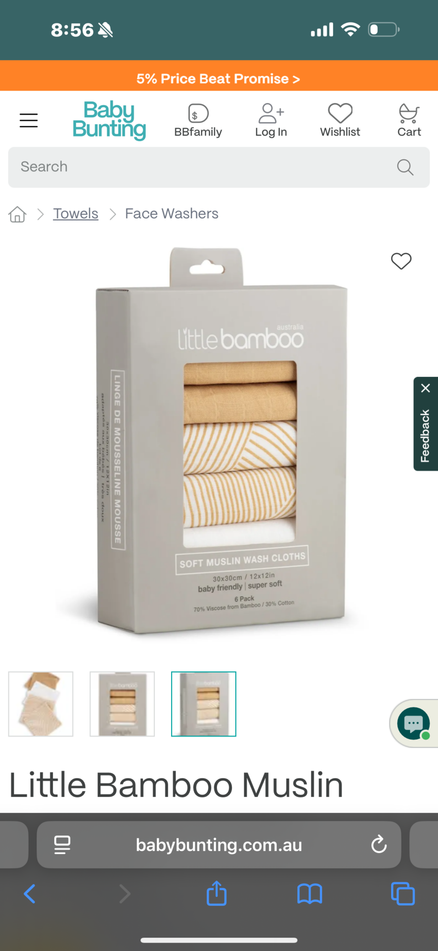 Muslin wash cloths